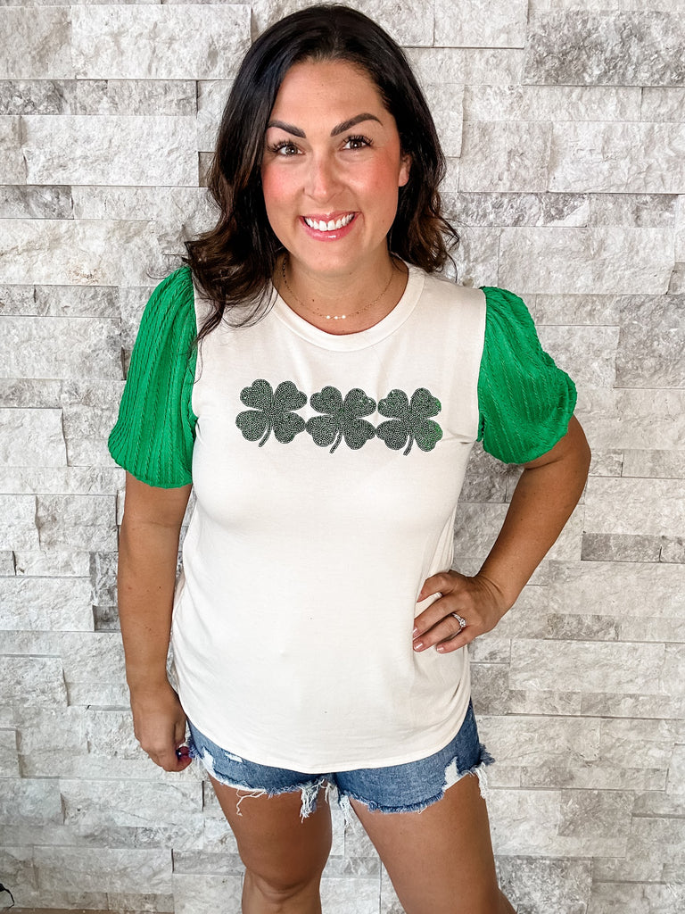 Lucky Charm Top (S-3XL)-100 Short Sleeve-HAPTICS-Hello Friends Boutique-Woman's Fashion Boutique Located in Traverse City, MI