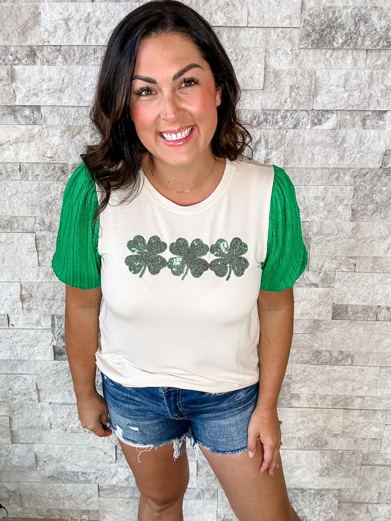 Lucky Charm Top (S-3XL)-100 Short Sleeve-HAPTICS-Hello Friends Boutique-Woman's Fashion Boutique Located in Traverse City, MI