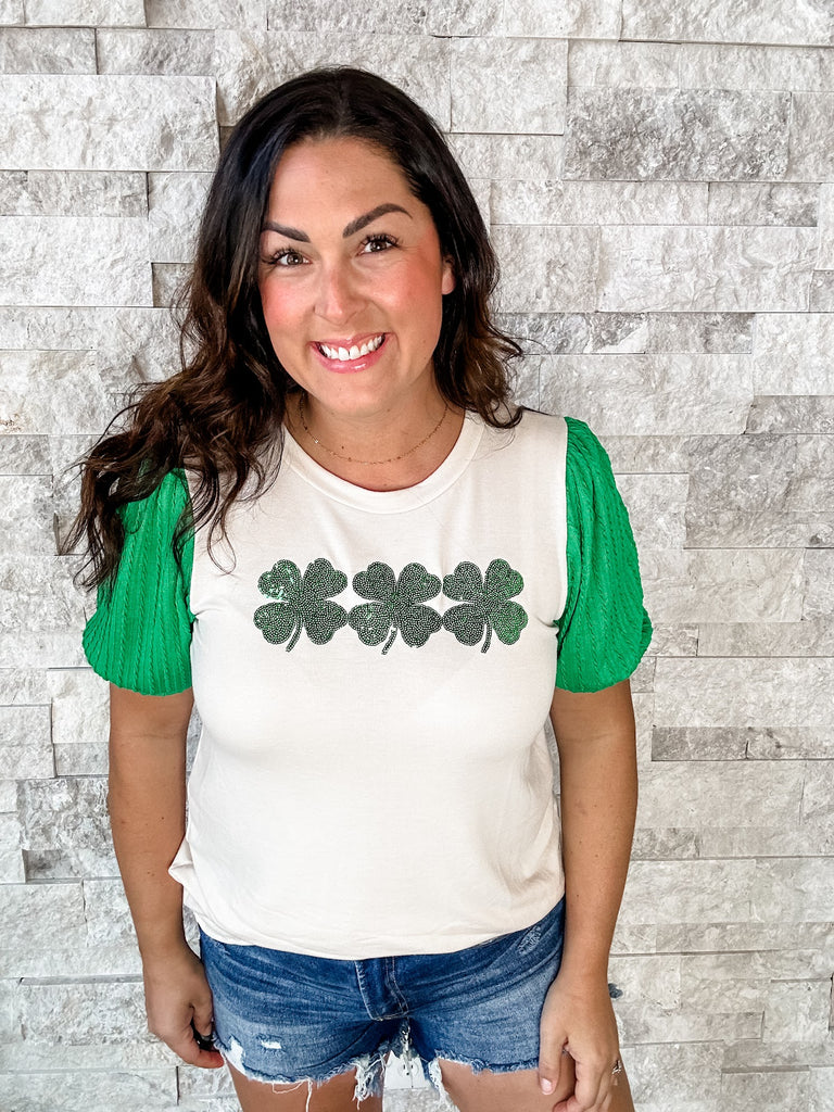 Lucky Charm Top (S-3XL)-100 Short Sleeve-HAPTICS-Hello Friends Boutique-Woman's Fashion Boutique Located in Traverse City, MI