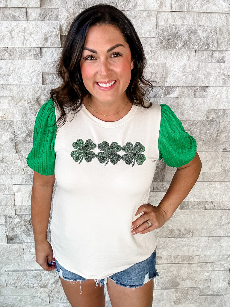 Lucky Charm Top (S-3XL)-100 Short Sleeve-HAPTICS-Hello Friends Boutique-Woman's Fashion Boutique Located in Traverse City, MI