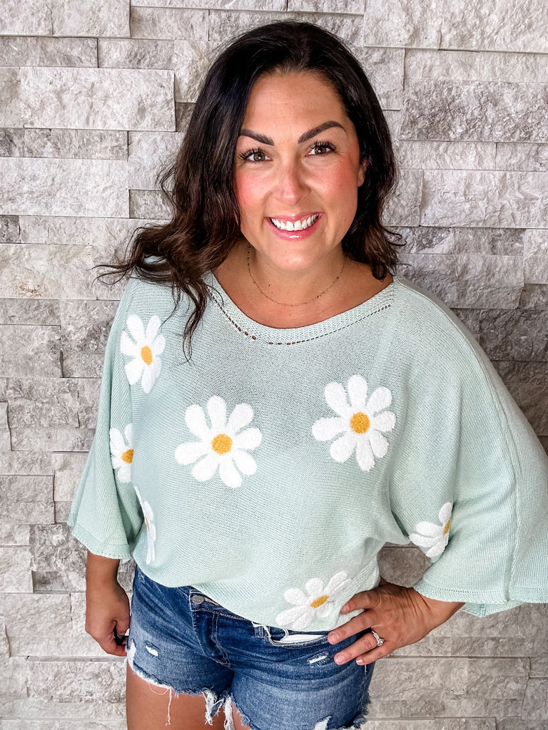 Flower Fields Top (S-XL)-110 Long Sleeves-Bibi-Hello Friends Boutique-Woman's Fashion Boutique Located in Traverse City, MI