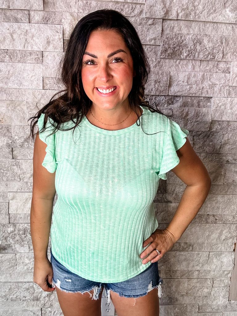 Wanna Be Yours Top in Mint (S-3XL)-100 Short Sleeve-HAPTICS-Hello Friends Boutique-Woman's Fashion Boutique Located in Traverse City, MI