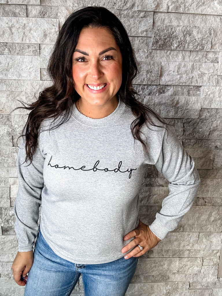 Homebody Sweatshirt (S-2XL)-130 Graphic Tees-STILES TEE CO.-Hello Friends Boutique-Woman's Fashion Boutique Located in Traverse City, MI