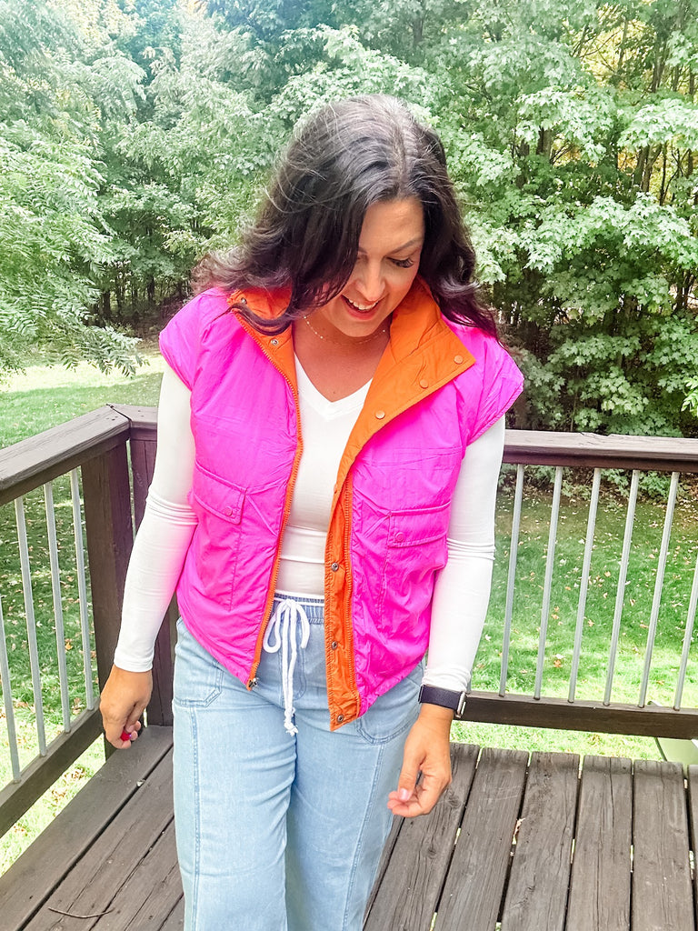 Maddox Reversible Puffer Vest - Blakeley(S-3XL)-170 Jackets-BLAKELEY-Hello Friends Boutique-Woman's Fashion Boutique Located in Traverse City, MI