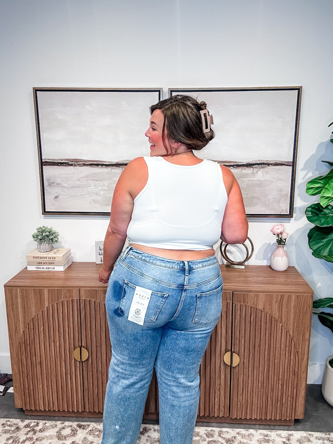 Heartbreak Hotel Mid Rise Boyfriend Denim (0-15, 1X-3X)-200 Denim-RISEN-Hello Friends Boutique-Woman's Fashion Boutique Located in Traverse City, MI
