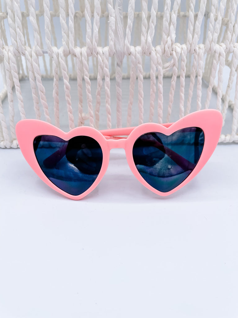 Matte Pink Heart Sunglasses-280 Other Accessories-faire - Space 46 Wholesale-Hello Friends Boutique-Woman's Fashion Boutique Located in Traverse City, MI