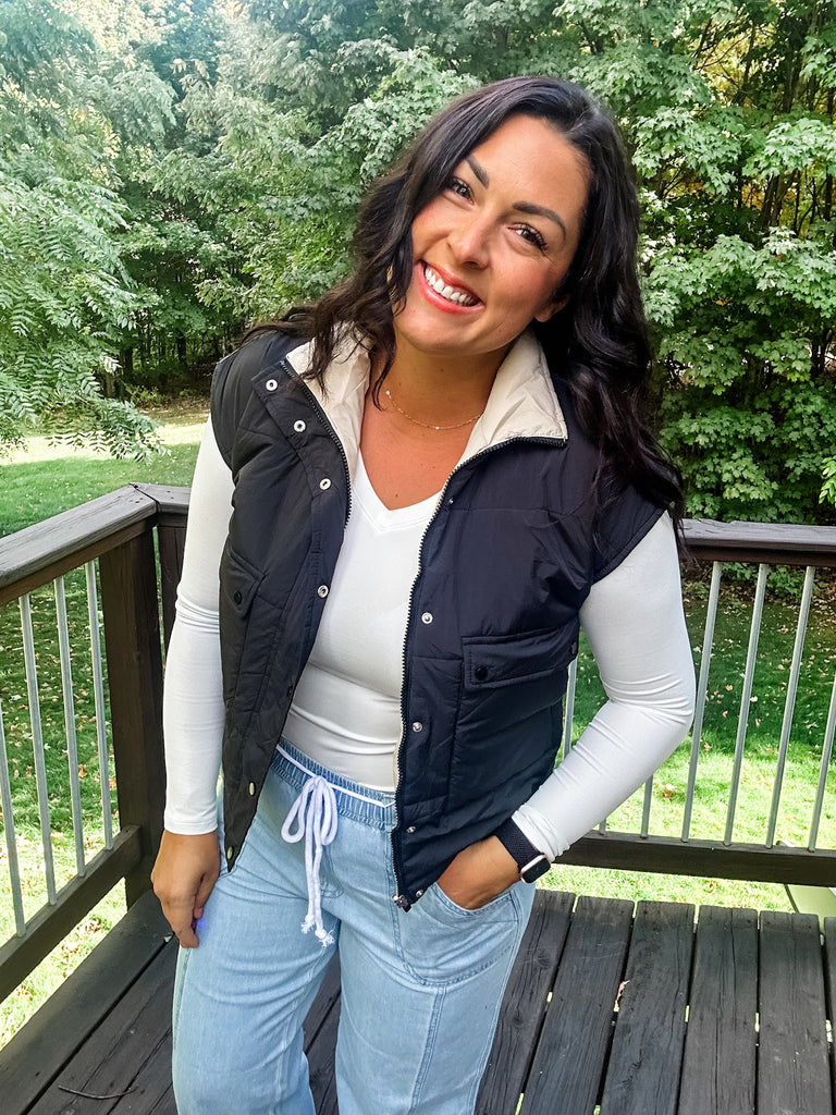 Maddox Reversible Puffer Vest - Blakeley(S-3XL)-170 Jackets-BLAKELEY-Hello Friends Boutique-Woman's Fashion Boutique Located in Traverse City, MI