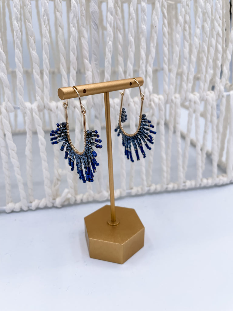 Beaded Fringe Dangle Earrings-240 Jewelry-PREP OBSESSED WHOLESALE-Hello Friends Boutique-Woman's Fashion Boutique Located in Traverse City, MI