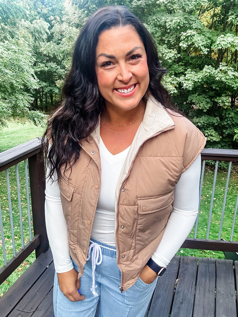 Maddox Reversible Puffer Vest - Blakeley(S-3XL)-170 Jackets-BLAKELEY-Hello Friends Boutique-Woman's Fashion Boutique Located in Traverse City, MI