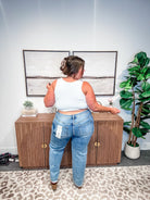 Heartbreak Hotel Mid Rise Boyfriend Denim (0-15, 1X-3X)-200 Denim-RISEN-Hello Friends Boutique-Woman's Fashion Boutique Located in Traverse City, MI