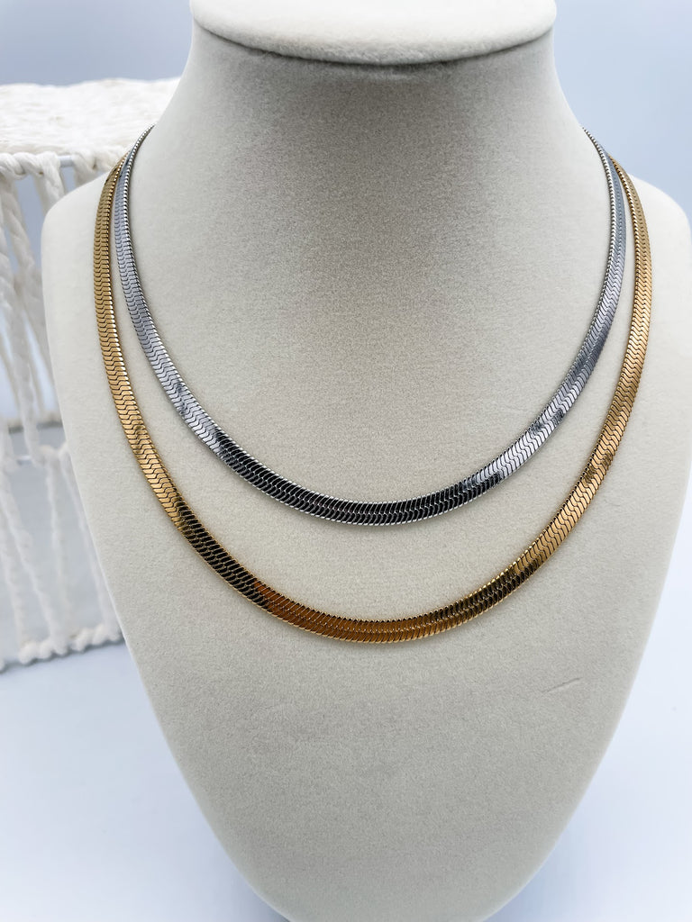 Simply Herringbone Chain Necklace-240 Jewelry-ELLISON+YOUNG-Hello Friends Boutique-Woman's Fashion Boutique Located in Traverse City, MI