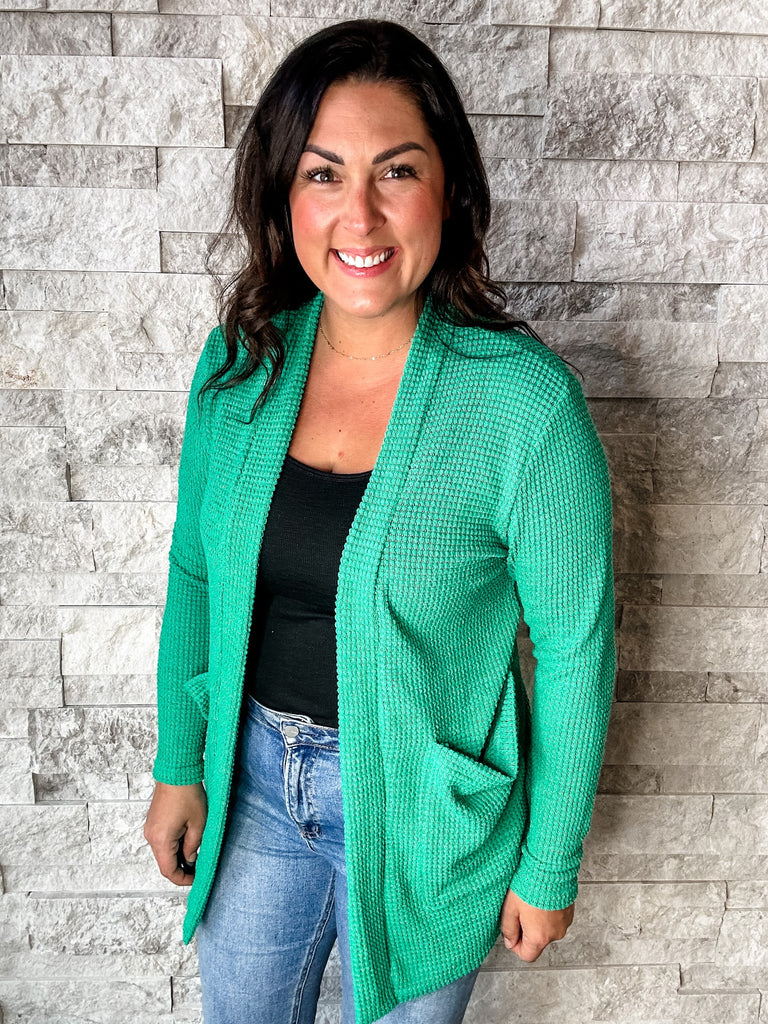 The Lola Cardigan in Teal Green (OS-Plus)-160 Cardigans/Kimonos-Blakeley-Hello Friends Boutique-Woman's Fashion Boutique Located in Traverse City, MI