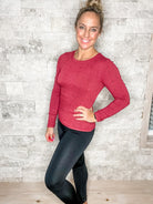 Be Someone Top in Burgundy (S-3XL)-110 Long Sleeves-White Birch-Hello Friends Boutique-Woman's Fashion Boutique Located in Traverse City, MI