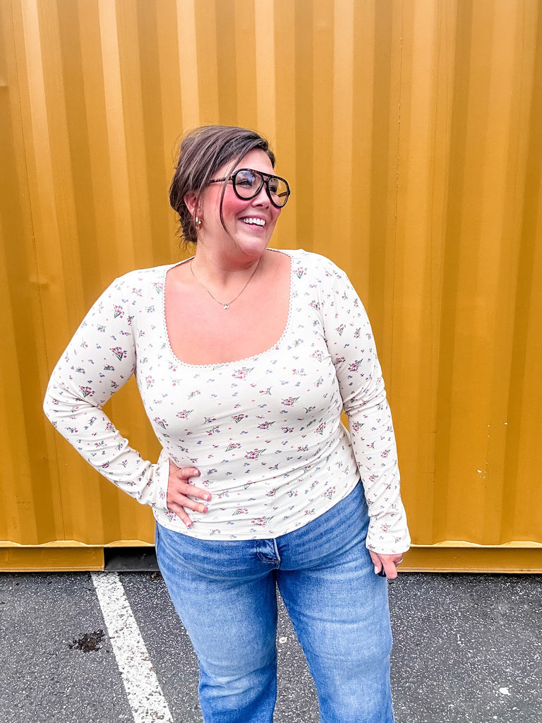 She's All I Wanna Be Top (S-3XL)-110 Long Sleeve-White Birch-Hello Friends Boutique-Woman's Fashion Boutique Located in Traverse City, MI