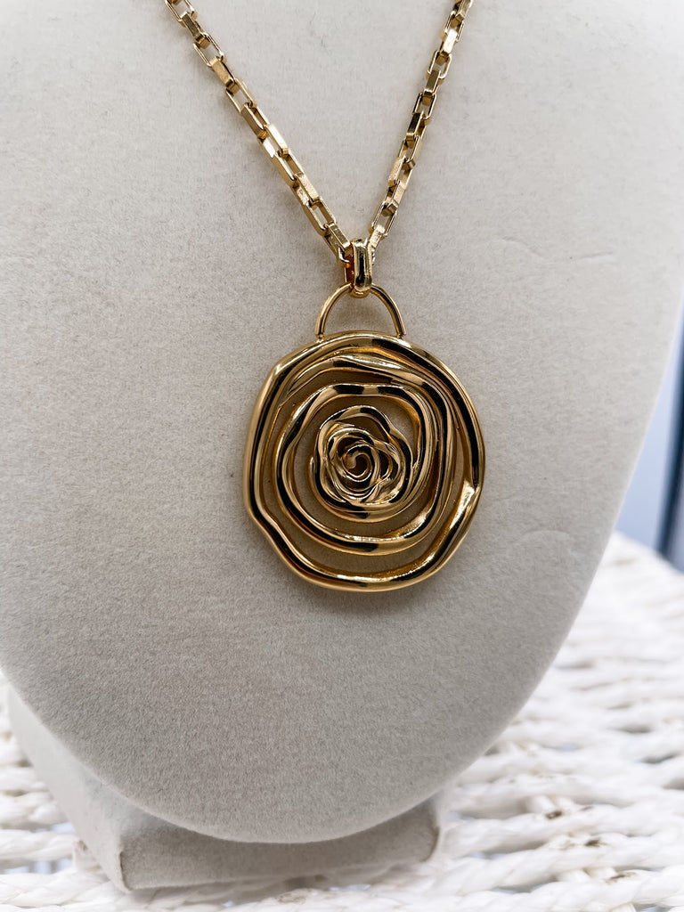 Tikki 18K Gold Spiral Necklace-240 Jewelry-Flânerie by MAIQ - faire-Hello Friends Boutique-Woman's Fashion Boutique Located in Traverse City, MI