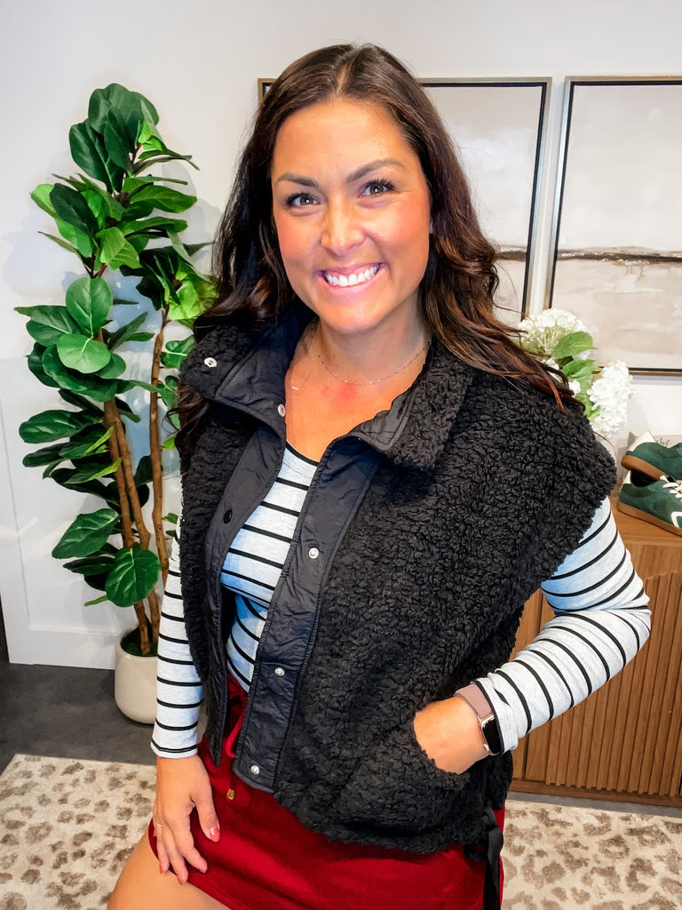 Wild at Heart Vest in Black (S/M-L/XL)-120 Sleeveless-Zenana-Hello Friends Boutique-Woman's Fashion Boutique Located in Traverse City, MI