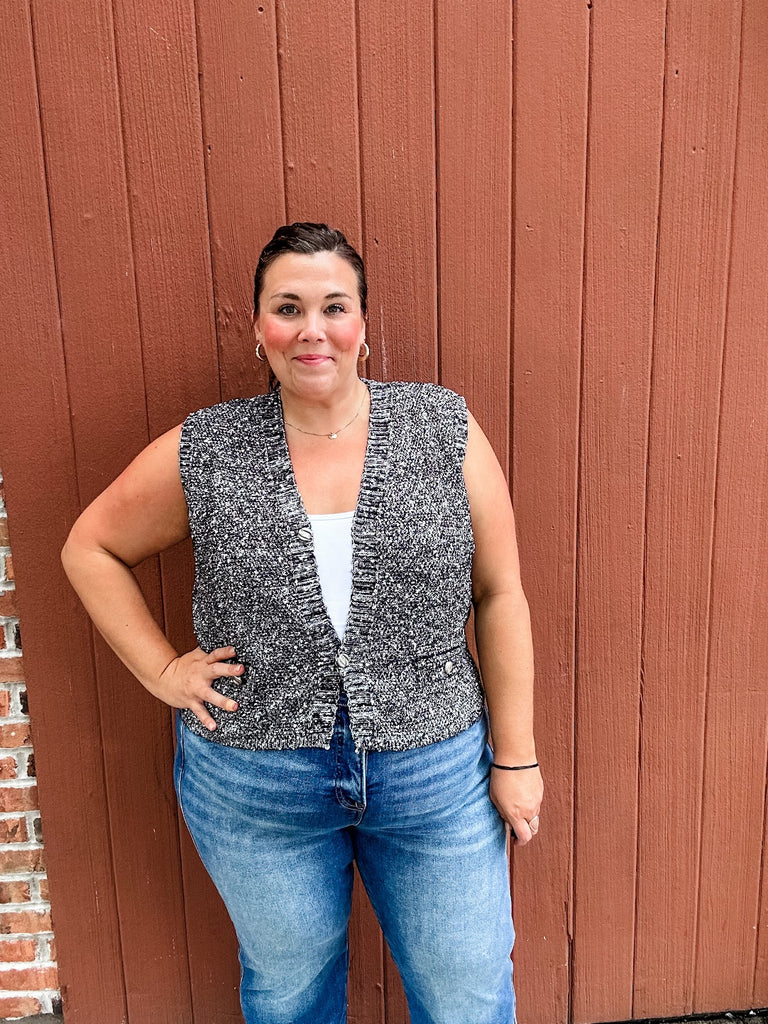 Chic & Cozy Button Vest (S-3XL)-120 Sleeveless-White Birch-Hello Friends Boutique-Woman's Fashion Boutique Located in Traverse City, MI