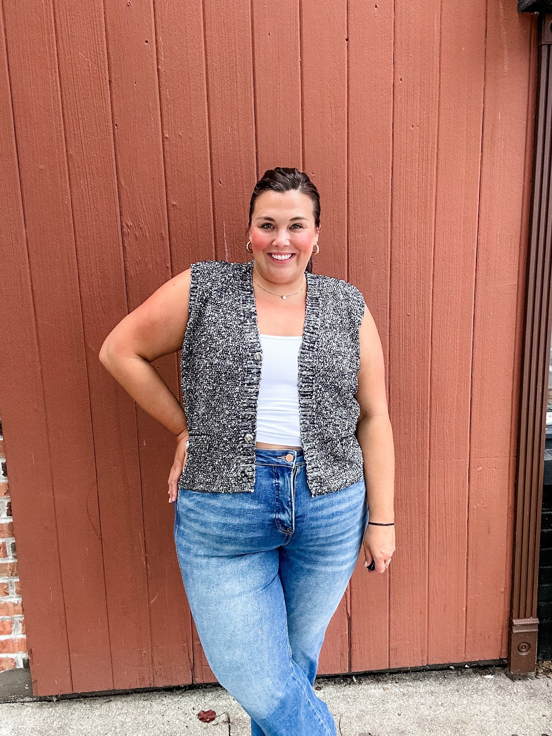 Chic & Cozy Button Vest (S-3XL)-120 Sleeveless-White Birch-Hello Friends Boutique-Woman's Fashion Boutique Located in Traverse City, MI