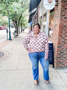 Easy Does It Pullover in Checkered (XS-1XL)-140 Sweaters-Blakeley-Hello Friends Boutique-Woman's Fashion Boutique Located in Traverse City, MI