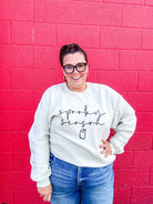 Spooky Season Ghost Sweatshirt (S-3XL)-150 Sweatshirts/Hoodies-Chloe Vs Tank-Hello Friends Boutique-Woman's Fashion Boutique Located in Traverse City, MI