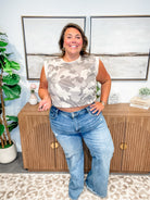 Camo Contrast French Terry Top (S-3XL)-120 Sleeveless-KORI-Hello Friends Boutique-Woman's Fashion Boutique Located in Traverse City, MI