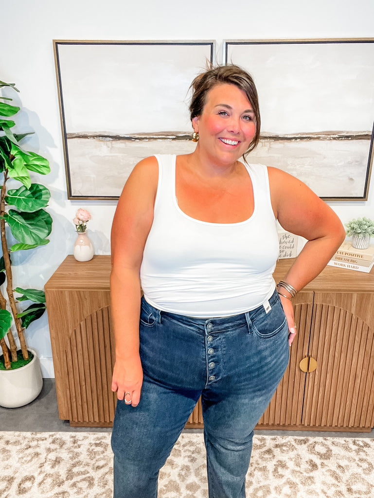 Walk This Way Button Fly Jeans (0-24W)-200 Denim-Judy Blue-Hello Friends Boutique-Woman's Fashion Boutique Located in Traverse City, MI