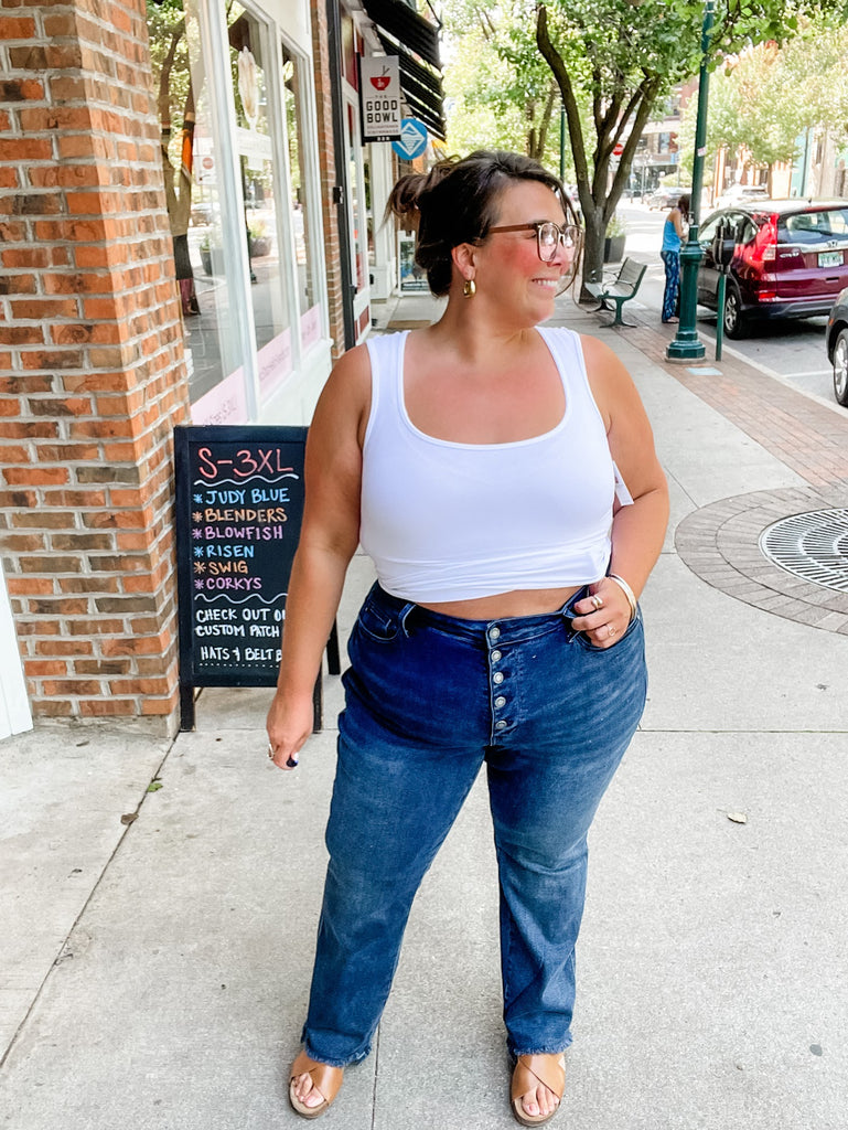 Walk This Way Button Fly Jeans (0-24W)-200 Denim-Judy Blue-Hello Friends Boutique-Woman's Fashion Boutique Located in Traverse City, MI