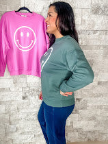 All Smiles Sweatshirt (S-L)-150 Sweatshirts/Hoodies-Zenana-Hello Friends Boutique-Woman's Fashion Boutique Located in Traverse City, MI