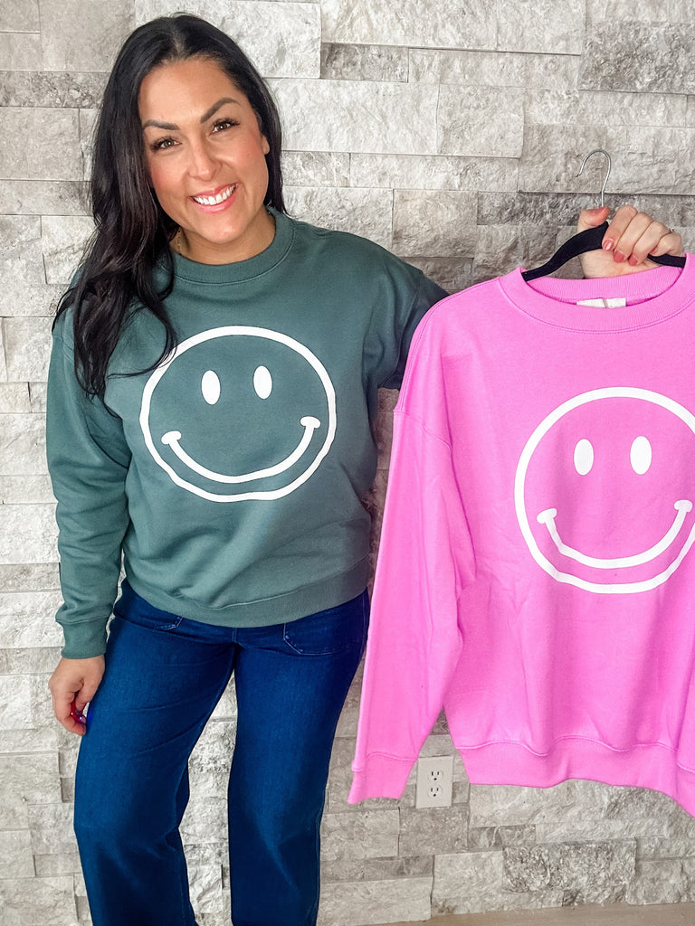 All Smiles Sweatshirt (S-L)-150 Sweatshirts/Hoodies-Zenana-Hello Friends Boutique-Woman's Fashion Boutique Located in Traverse City, MI