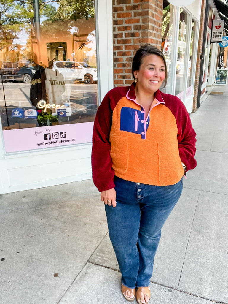 Weekend Wanderer Pullover in Winery (S-XL)-140 Sweaters-LovLov-Hello Friends Boutique-Woman's Fashion Boutique Located in Traverse City, MI