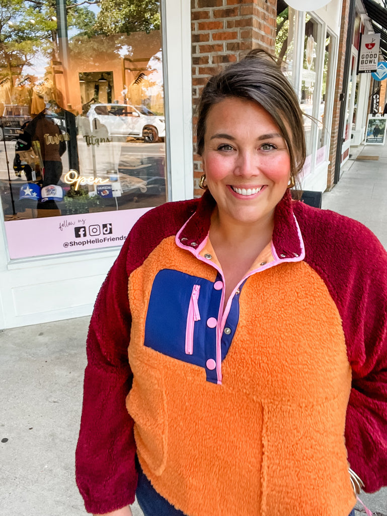 Weekend Wanderer Pullover in Winery (S-XL)-140 Sweaters-LovLov-Hello Friends Boutique-Woman's Fashion Boutique Located in Traverse City, MI