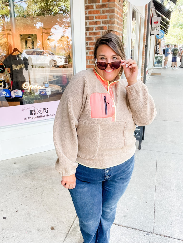 Weekend Wanderer Pullover in Desert Sand (S-XL)-140 Sweaters-LovLov-Hello Friends Boutique-Woman's Fashion Boutique Located in Traverse City, MI