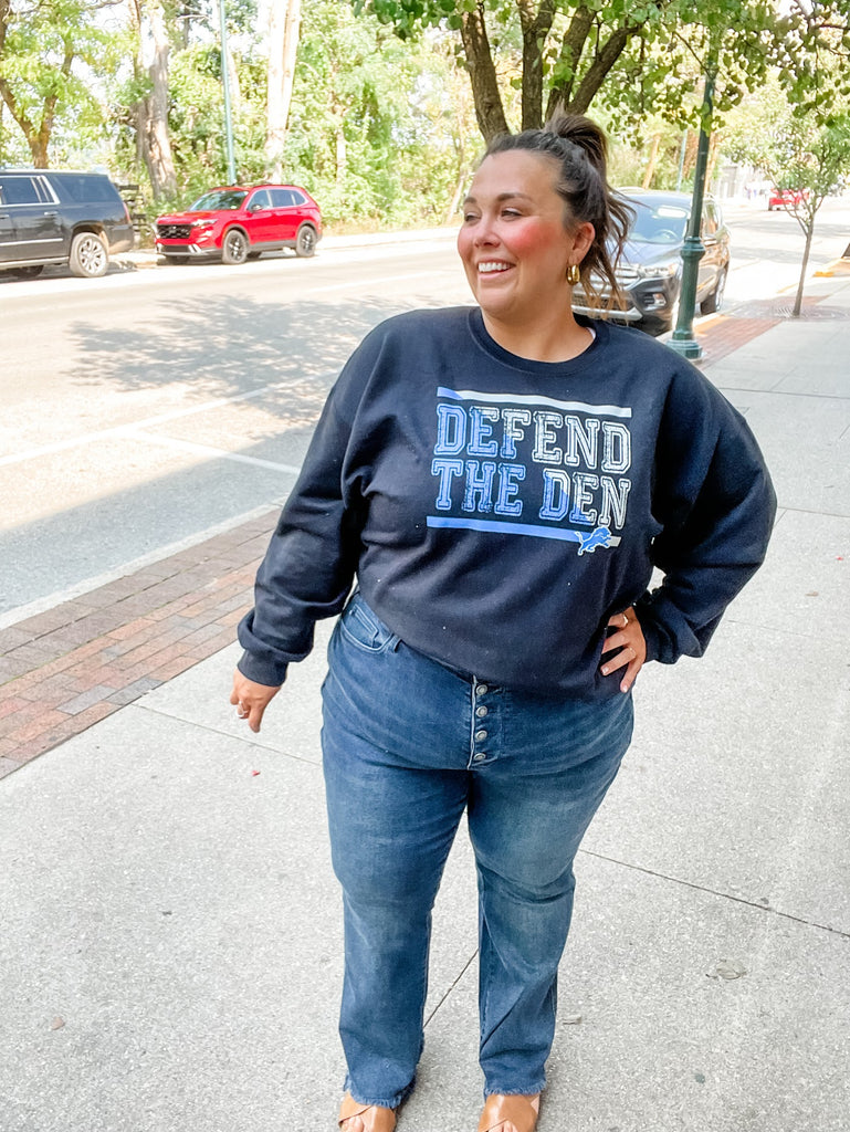 Defend the Den Crewneck (S-3XL)-150 Sweatshirts-Farm Life Crafting-Hello Friends Boutique-Woman's Fashion Boutique Located in Traverse City, MI