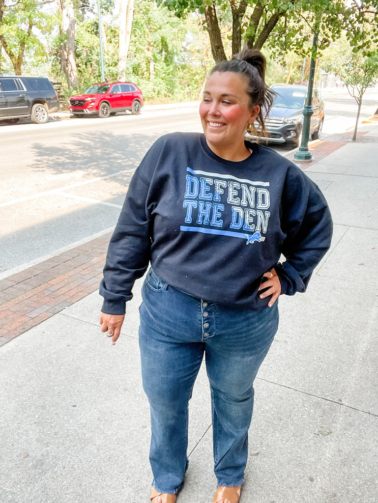 Defend the Den Crewneck (S-3XL)-150 Sweatshirts-Farm Life Crafting-Hello Friends Boutique-Woman's Fashion Boutique Located in Traverse City, MI