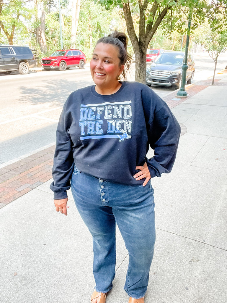 Defend the Den Crewneck (S-3XL)-150 Sweatshirts-Farm Life Crafting-Hello Friends Boutique-Woman's Fashion Boutique Located in Traverse City, MI
