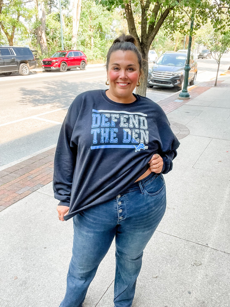 Defend the Den Crewneck (S-3XL)-150 Sweatshirts-Farm Life Crafting-Hello Friends Boutique-Woman's Fashion Boutique Located in Traverse City, MI