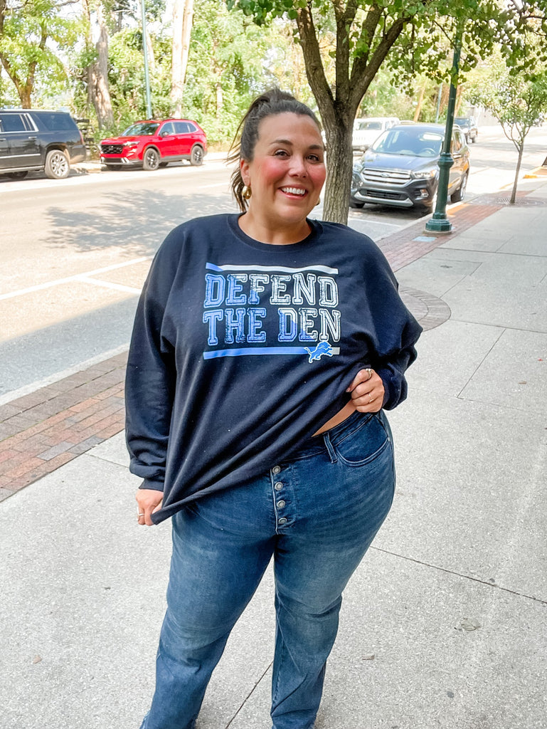 Defend the Den Crewneck (S-3XL)-150 Sweatshirts-Farm Life Crafting-Hello Friends Boutique-Woman's Fashion Boutique Located in Traverse City, MI