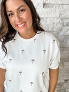 Palm Tree Paradise Top (S-L)-100 Short Sleeve-UMGEE-Hello Friends Boutique-Woman's Fashion Boutique Located in Traverse City, MI
