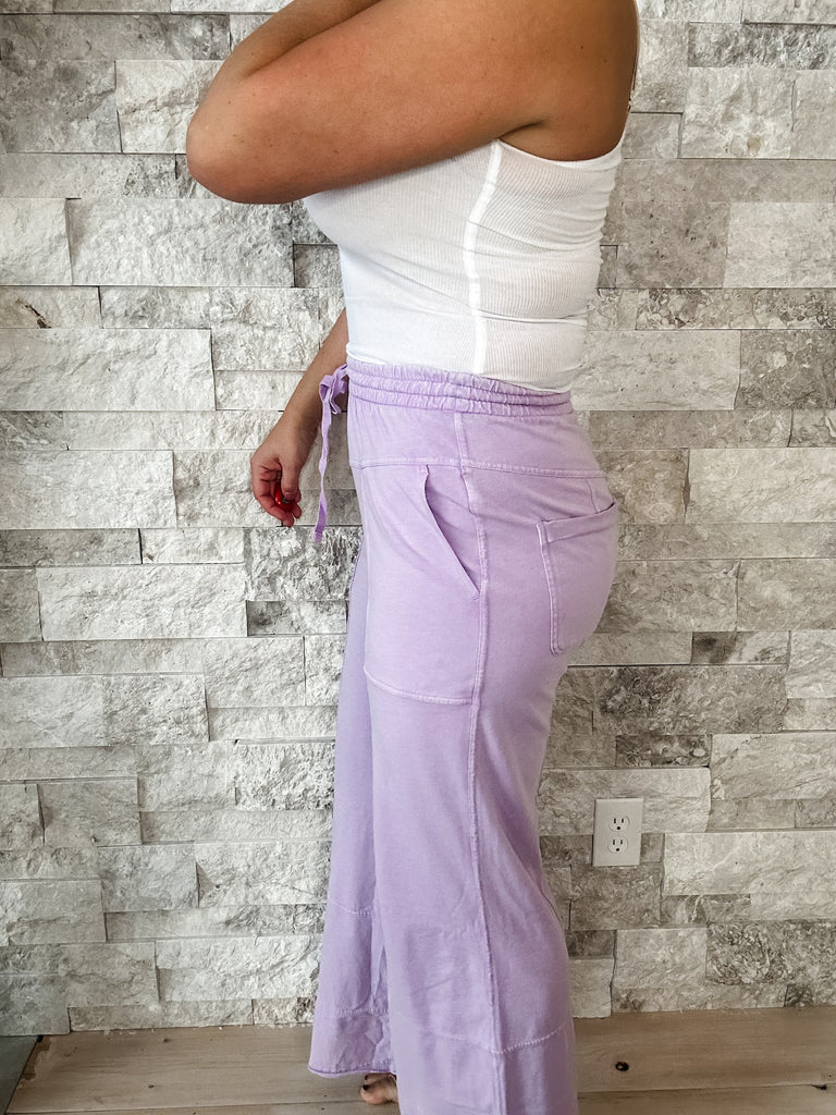 That's How I Get By Bottoms in Lilac (S-3XL)-230 Other Bottoms-Rae Mode-Hello Friends Boutique-Woman's Fashion Boutique Located in Traverse City, MI