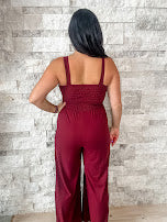 Nothing To Lose Jumpsuit in Red Merlot (S-XL)-190 Rompers/Jumpsuits-Rae Mode-Hello Friends Boutique-Woman's Fashion Boutique Located in Traverse City, MI