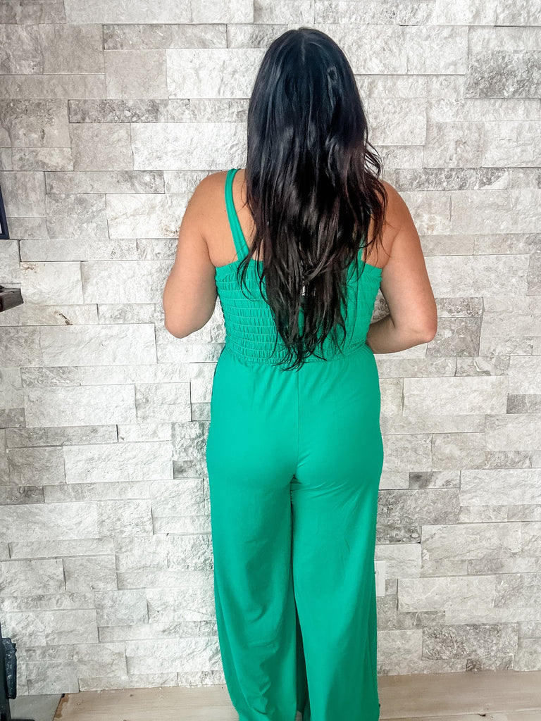 Nothing To Lose Jumpsuit in Emerald Green (S-XL)-190 Rompers/Jumpsuits-Rae Mode-Hello Friends Boutique-Woman's Fashion Boutique Located in Traverse City, MI