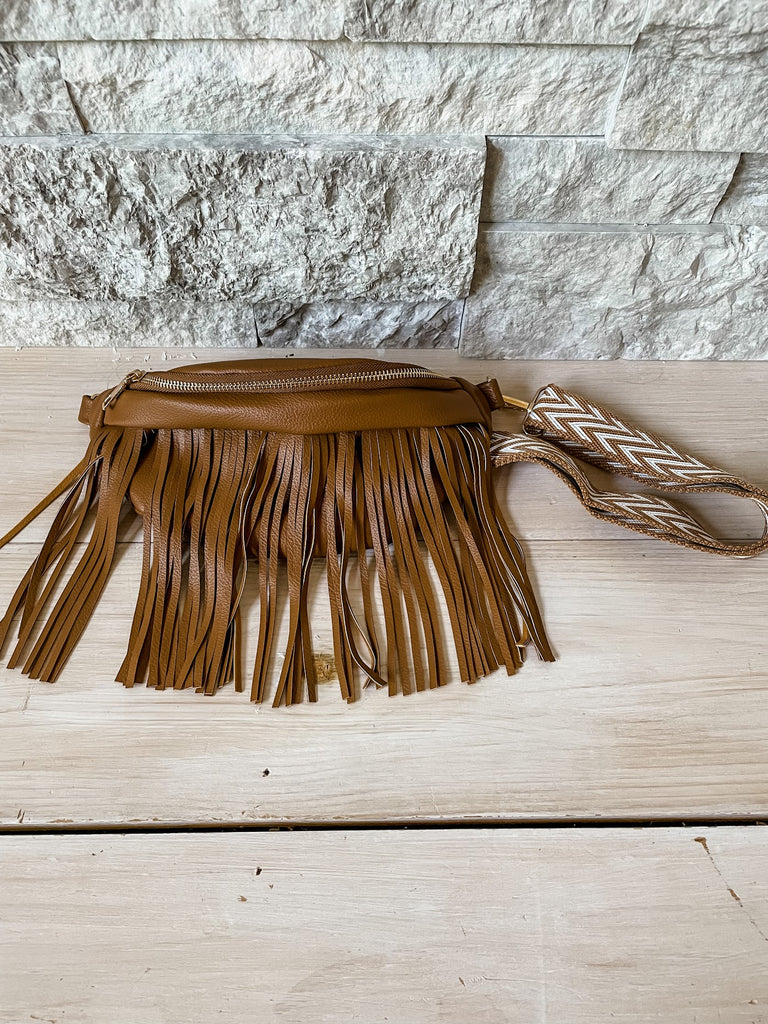 The Emory Fringe Bum Bag in Camel-260 Bags-kaydee lynn-Hello Friends Boutique-Woman's Fashion Boutique Located in Traverse City, MI