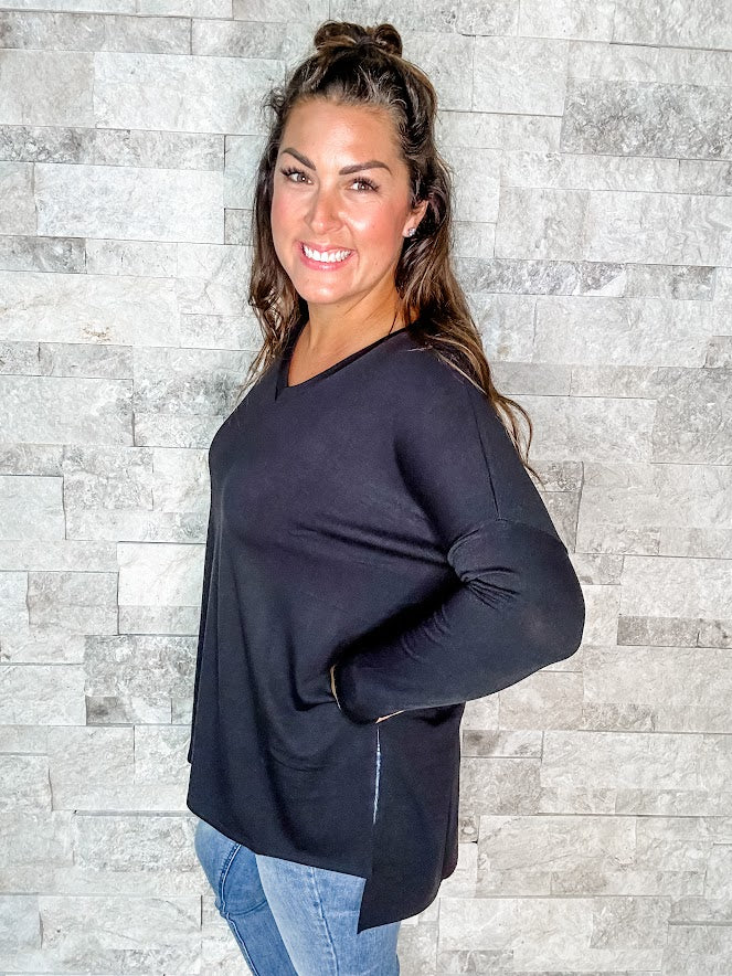 Never Let You Go Top (S-XL) - SALE-110 Long Sleeves-Zenana-Hello Friends Boutique-Woman's Fashion Boutique Located in Traverse City, MI