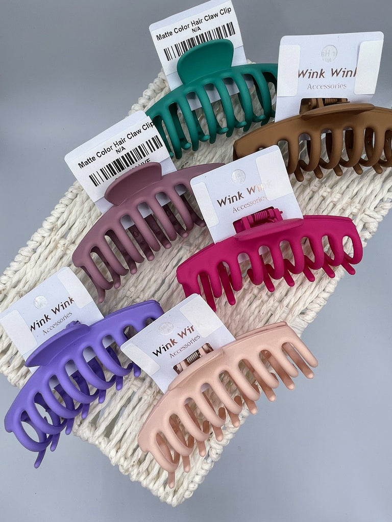 Matte Color Hair Claw Clip-280 Other Accessories-faire - Funteze-Hello Friends Boutique-Woman's Fashion Boutique Located in Traverse City, MI