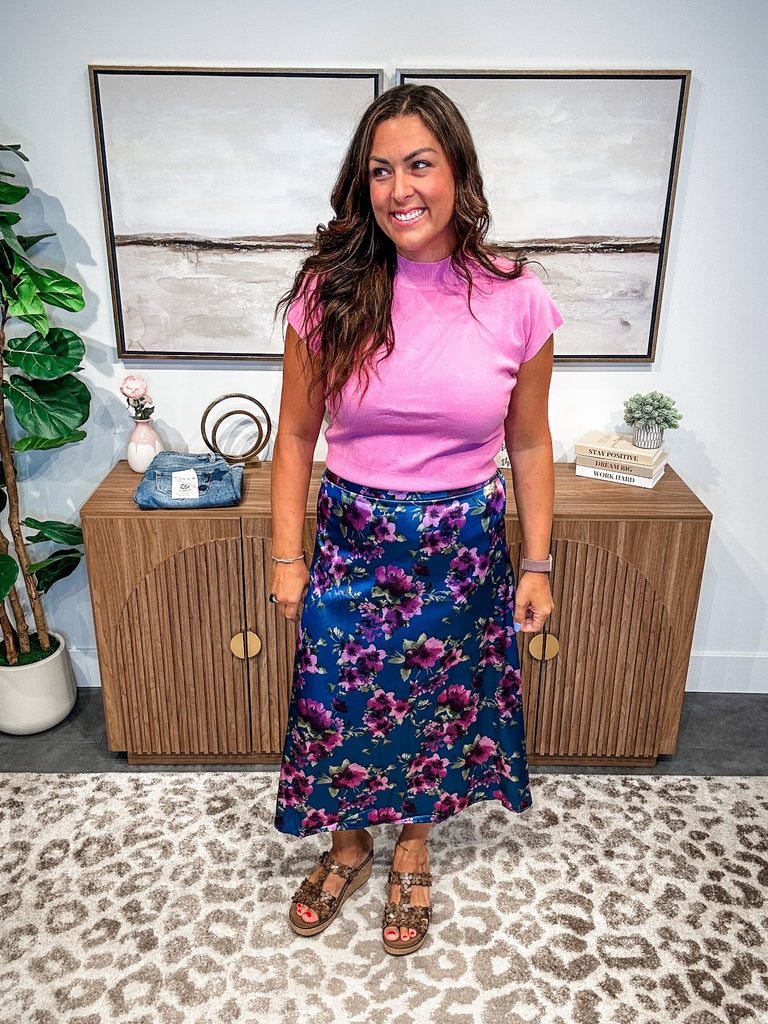 Petal Poetry Satin Midi Skirt (S-3XL)-230 Other Bottoms-Sew In Love-Hello Friends Boutique-Woman's Fashion Boutique Located in Traverse City, MI