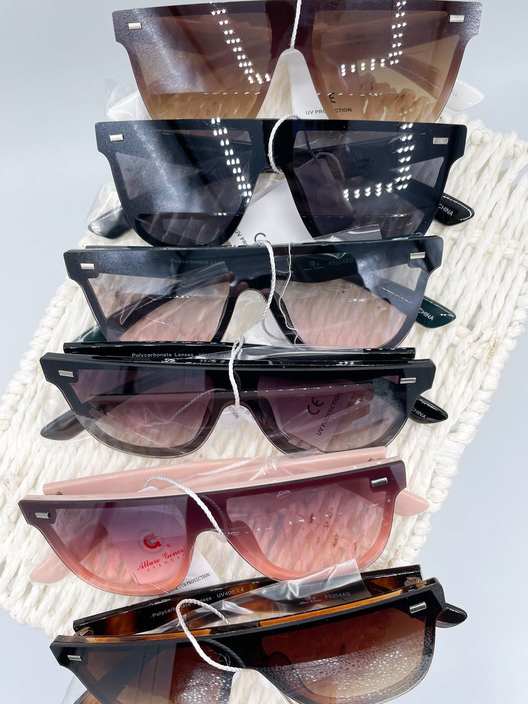 Flat Top Shield Round Sunglasses-280 Other Accessories-FASHION CITY-Hello Friends Boutique-Woman's Fashion Boutique Located in Traverse City, MI