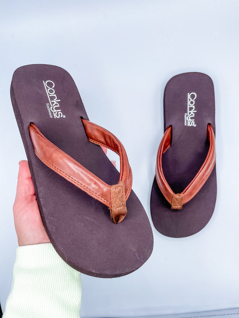 Summer Plans Sandals in Cognac (7-11)-250 Shoes-Corky's Footwear-Hello Friends Boutique-Woman's Fashion Boutique Located in Traverse City, MI