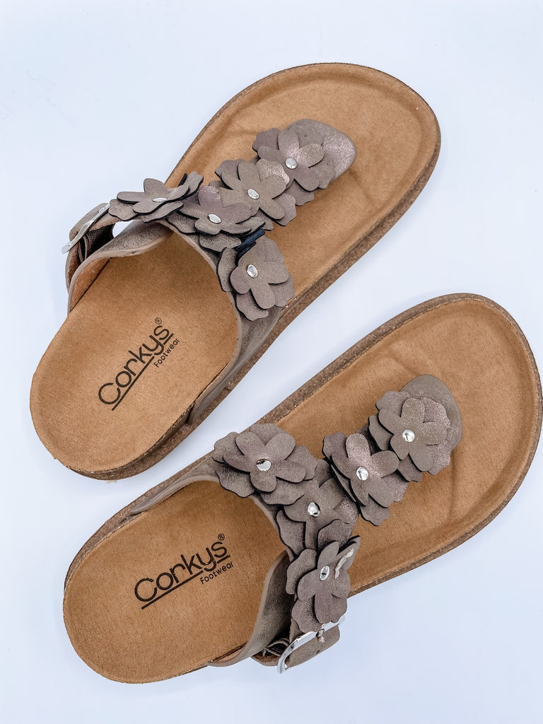 Bless Her Heart Sandals in Metallic (7-11)-250 Shoes-Corky's Footwear-Hello Friends Boutique-Woman's Fashion Boutique Located in Traverse City, MI