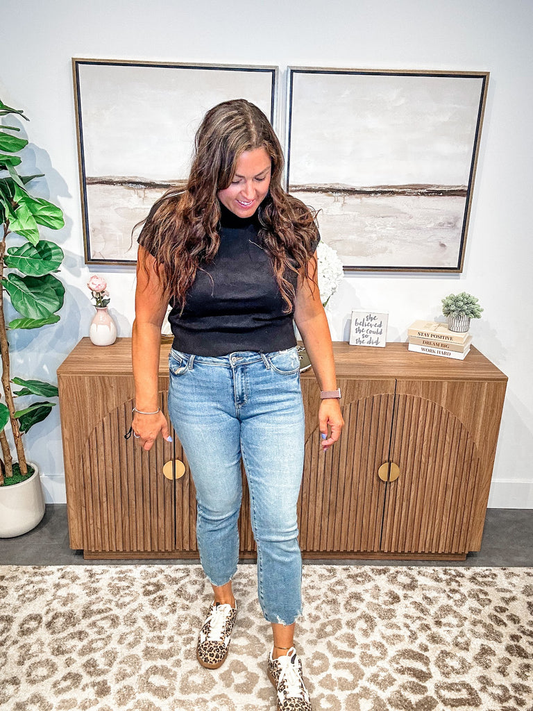 Mid Rise Destroy Hem Kick Flare Jeans (0-24W)-200 Denim-Judy Blue-Hello Friends Boutique-Woman's Fashion Boutique Located in Traverse City, MI
