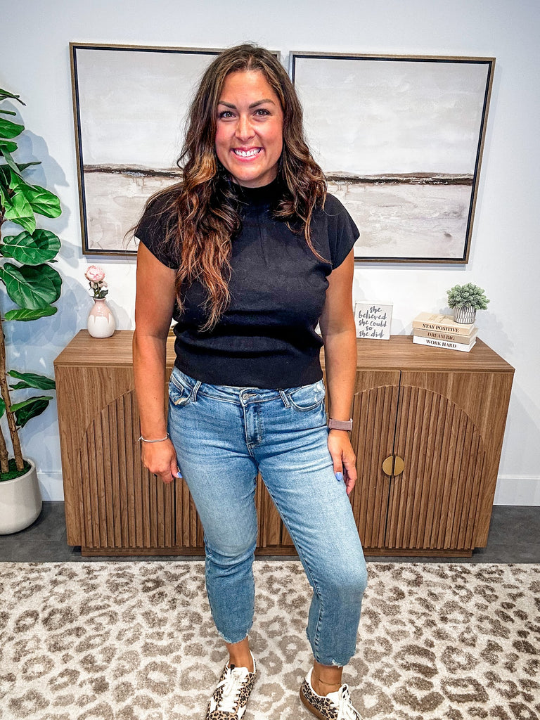 Mid Rise Destroy Hem Kick Flare Jeans (0-24W)-200 Denim-Judy Blue-Hello Friends Boutique-Woman's Fashion Boutique Located in Traverse City, MI